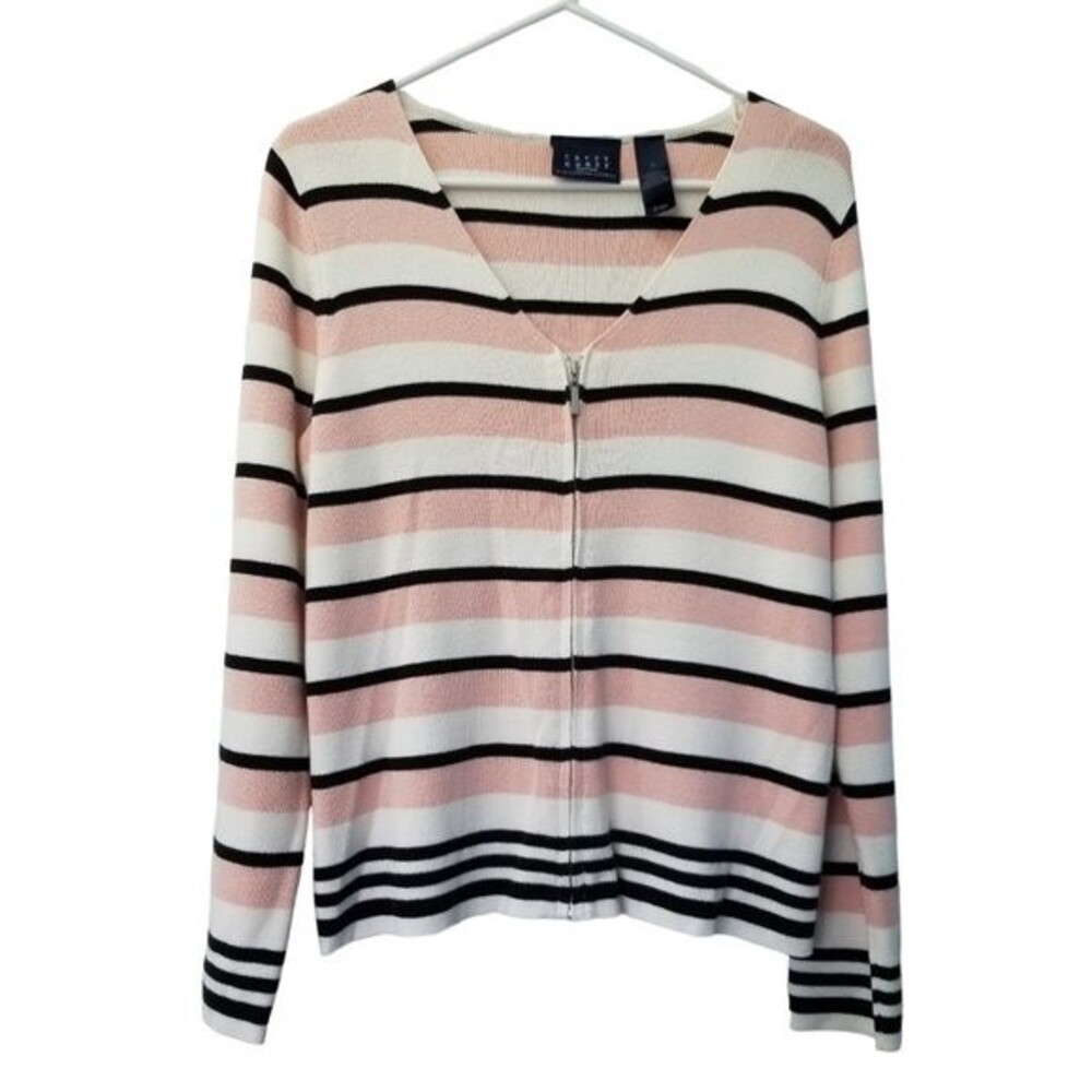 Crazy Horse Zippered Cardigan Striped Women's Medium